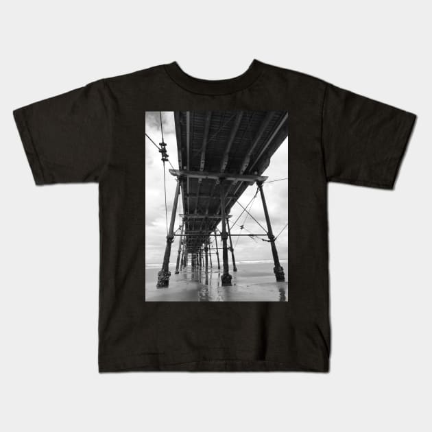 Saltburn Pier Kids T-Shirt by acespace